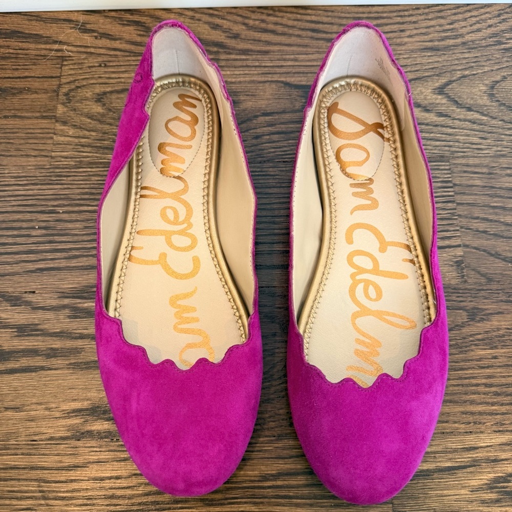 Sam Edelman Women's Pink Scalloped Flats - Picture 3 of 6